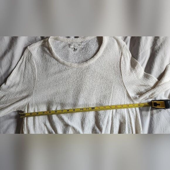 Madewell Top Textured Crinkle Cotton Fairy‎ Bell Sleeve Boho Indie White XL - Picture 13 of 14